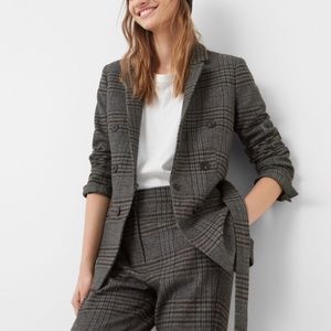 MANGO Check Suit Jacket Blazer Size 4